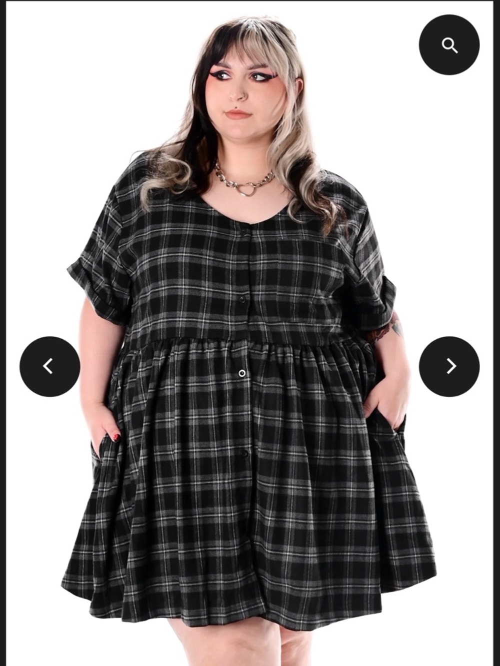 Foxblood Plaid Babydoll Dress - 4x